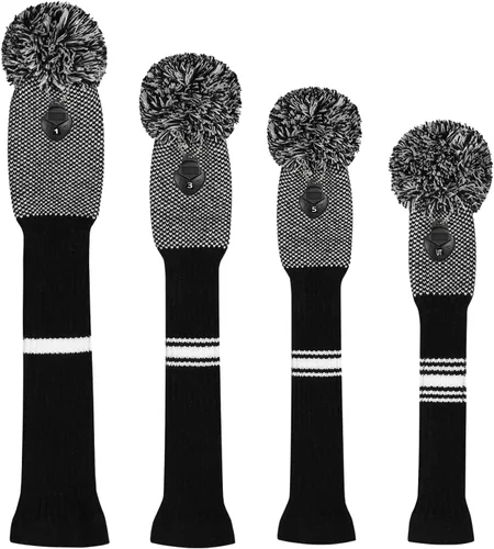 Miniatura 2 de Scott Edward Knit Wood Golf Club Head Covers 4 Pieces Knitted Item Fit Over Well Driver Wood(460cc) Fairway Wood and Hybrid(UT)