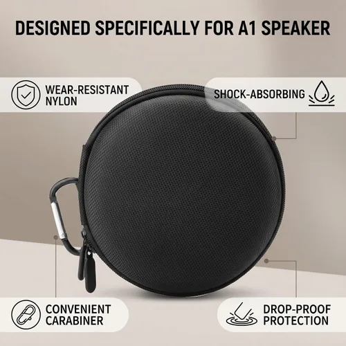 Miniatura 5 de Zerone Bolsa de transporte para altavoz Bluetooth B&O, bolsa protectora de altavoz con mosquetón para actividades al aire libre