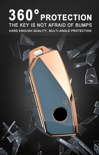 Miniatura 4 de Funda para llavero para BMW Serie 7 X7 IX i7 XM 760i 2023 para BMW IX Accesorios con llaveros Smart Remote Auto Key Llavero de cuero (negro)