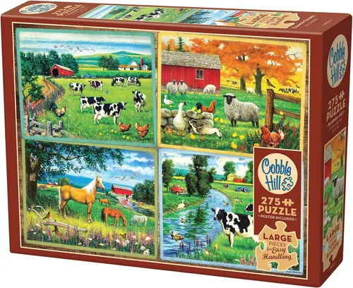 Miniatura 4 de Cobble Hill - Rompecabezas de 275 piezas de fácil manejo, amigos del campo, póster de muestra incluido