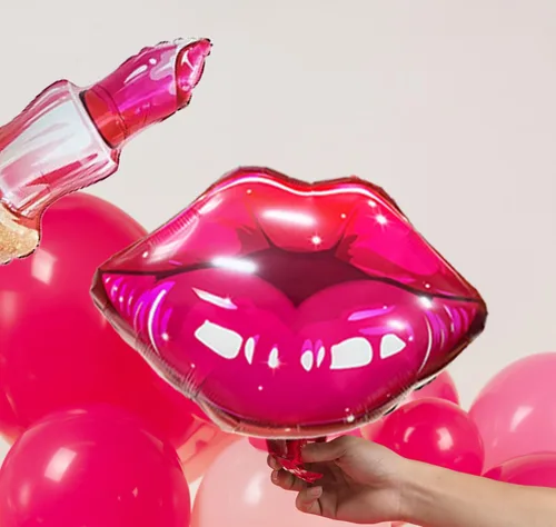 Miniatura 6 de Kit de arco de guirnalda de globos rosa y rojo, 108 piezas con globos de labios de estrella de aluminio para niñas, mujeres, cumpleaños, día