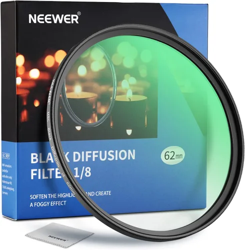 Miniatura 19 de NEEWER Difusión negra de 3.031 in, 1 filtro, filtro de efecto cinematográfico de ensueño, ultra delgado, repelente al agua, resistente a
