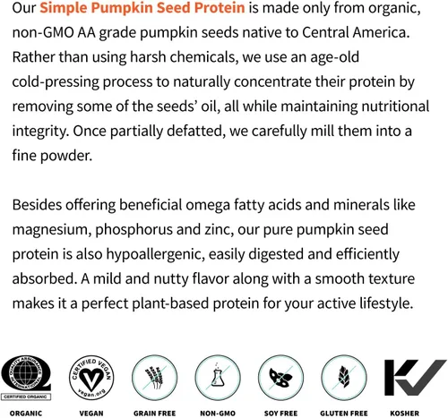 Miniatura 9 de Sprout Living - Proteína en polvo de semillas de calabaza orgánica, sin sabor, 20 gramos de proteína vegetal sin edulcorantes artificiales, sin