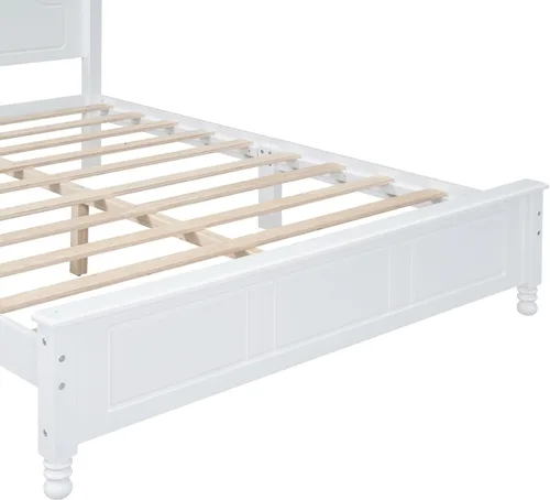 Miniatura 5 de Harper & Bright Designs Cama de plataforma tamaño Queen con cabecero, marco de cama de madera de estilo retro con soporte de listones, camas