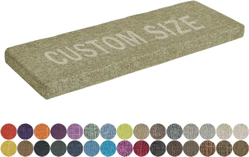 Miniatura 32 de Cojín de banco de tamaño personalizado, 30 colores, cojín de asiento de ventana panorámica, espuma gruesa de tapicería de 1.18 pulgadas, 1.97