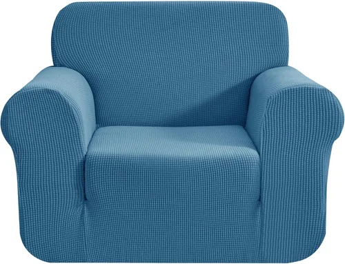 Miniatura 36 de CHUN YI - Funda elástica de 1 pieza para sillón grande, funda protectora suave de Jacquard con elastano, detalle de cuadros y parte inferior