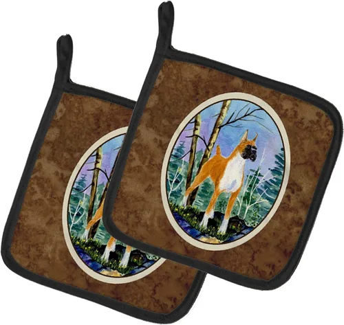Miniatura 121 de Caroline's Treasures SS8617PTHD - Juego de soportes para ollas de cocina resistentes al calor, almohadillas calientes para horno para cocinar, Husky