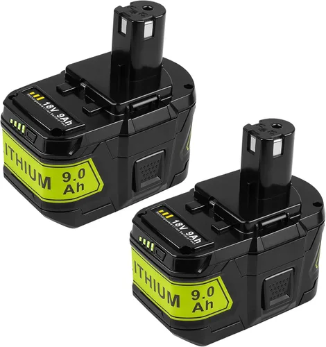 ARyee Paquete de 2 9.0Ah 18V P102 P108 P109 de repuesto para batería de iones de litio Ryobi 18V P103 P104 P105 P107 P106 18Volt ONE+ herramienta