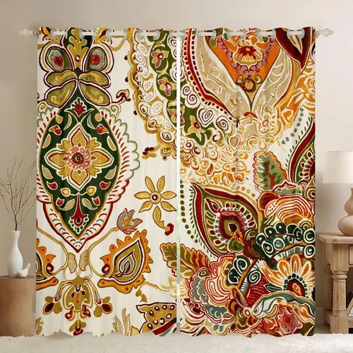 Miniatura 11 de Cortinas y cortinas de damasco turquesa para adultos, cortinas opacas barrocas victorianas antiguas, 2 paneles de 38 pulgadas de ancho x 54 pulgadas