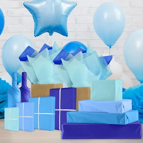 Miniatura 4 de NEBURORA 108 hojas de papel de regalo azul para graduación, papel de seda a granel para Pascua, cumpleaños, boda, Navidad, vacaciones, embalaje