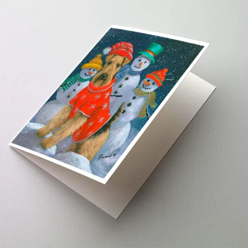 Miniatura 260 de Caroline's Treasures PPP3013GCA7P - Tarjetas de felicitación y sobres para mascotas de Basset Hound Teacher, paquete de 8 tarjetas en blanco