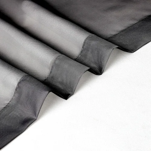 Miniatura 7 de OVZME 2 cortinas traslúcidas negras de 96 pulgadas de largo para sala de estar, cortinas de gasa ligeras y aireadas, con bolsillo superior para Negro