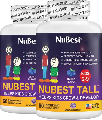 NuBest Niños altos - Multivitaminas y minerales para edades de 2 a 9 años - Apoyo a la fuerza ósea y la inmunidad - Ayuda a los niños pequeños a