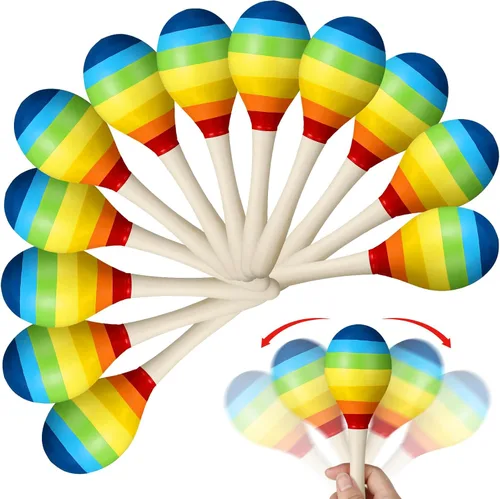 Boao 20 maracas de madera de 7.87 pulgadas para adultos, diseño de maracas, diseño de maracas, recuerdo de fiesta musical para fiesta, cumpleaños,