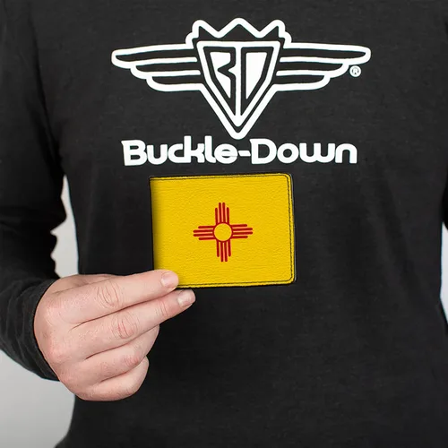 Miniatura 3 de Buckle-Down Billetera plegable de PU para hombre, bandera de Nuevo México, multicolor, 4.0 x 3.5 pulgadas, Varios