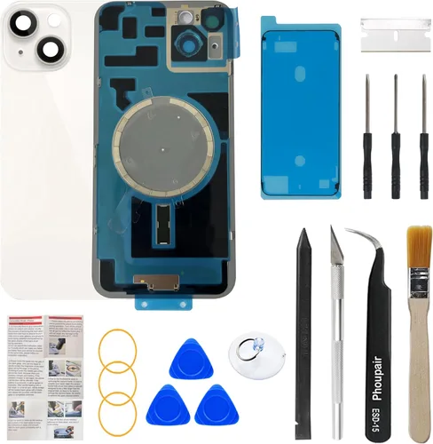 Miniatura 26 de Reemplazo de cristal trasero OEM compatible con iPhone 15 de 6.1 pulgadas con marco de cámara y lente de cámara + kit de herramientas de reparación