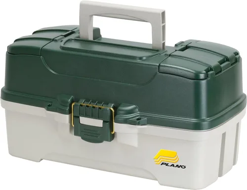 Miniatura 4 de Caja de señuelos de pesca marca Plano, de dos bandejas con doble acceso superior, Multi Azul/Blanco