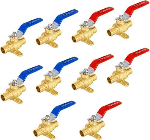 Miniatura 17 de Paquete de 2 válvulas de bola EFIELD Pex Brass de 1/2 pulgada con cierre de puerto completo, caliente y frío, (VALVE001)