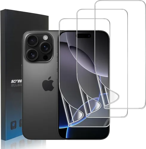 Paquete de 3 protectores de pantalla de película de hidrogel para iPhone 16 Pro Max, protector de pantalla transparente de TPU suave para iPhone 16
