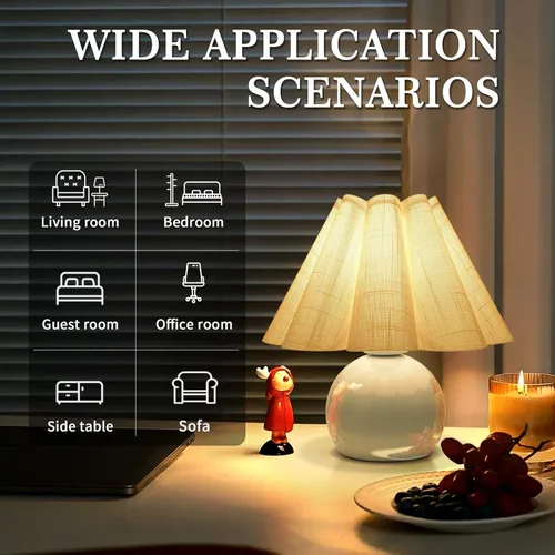 Miniatura 2 de Lámpara de mesa pequeña azul claro para mesita de noche del dormitorio, lindas lámparas de dormitorio para mesita de noche, lindas mini lámparas