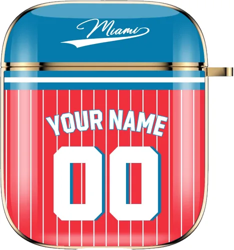 Miniatura 24 de Funda de béisbol personalizada con nombre y número para Apple AirPods de 2ª y 1ª generación, Arizona personalizada para fanáticos de los deportes