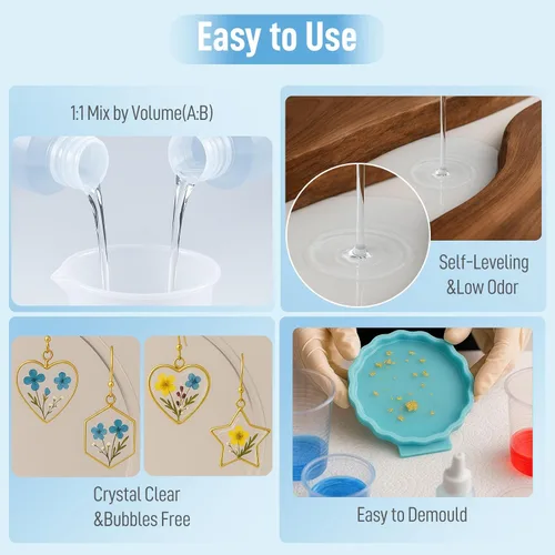 Miniatura 3 de DR. RESIN Kit de resina epoxi transparente de 2 galones, no se amarillea, autonivelante, kit de resina sin burbujas para joyería, vaso de mesa
