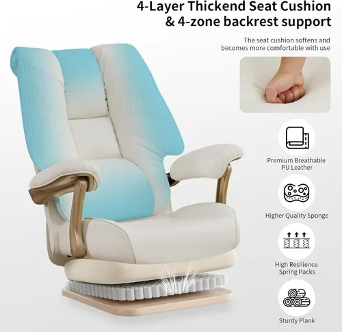 Miniatura 3 de EXCEBET Silla de oficina ejecutiva grande y alta con reposapiés, capacidad de 400 libras, silla de oficina ergonómica de respaldo alto con soporte