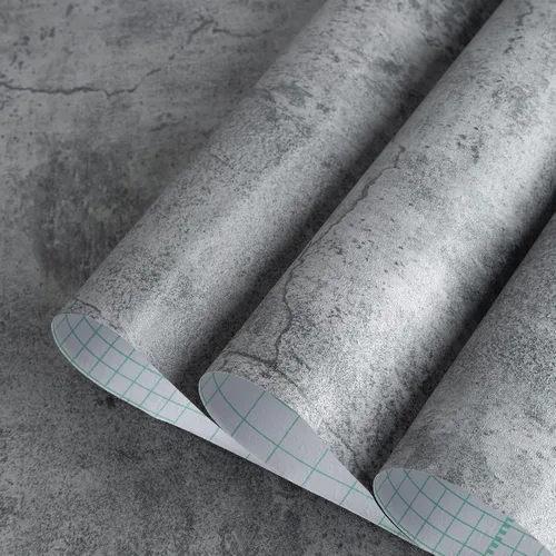 Papel de contacto de hormigón gris mate con textura gruesa de cemento gris, papel de contacto para encimera, papel de contacto extraíble, Gris