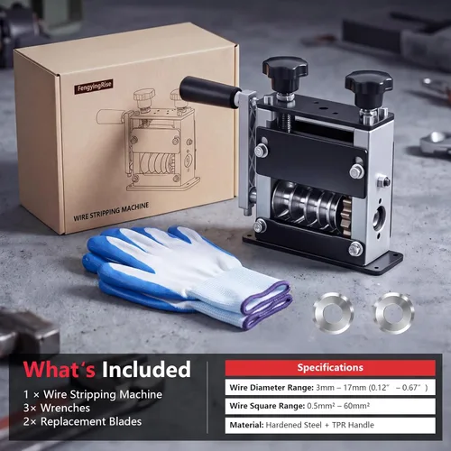 Miniatura 9 de Máquina peladora de cables, herramienta manual de alta resistencia para recuperación de cobre de chatarra, pelador de cables de varios agujeros