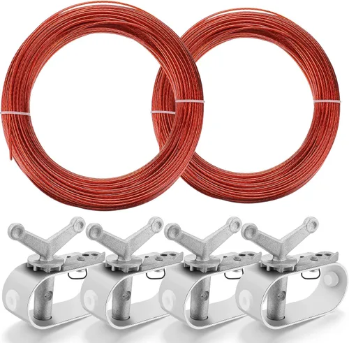 Miniatura 7 de Juego de 2 cubiertas de piscina para cabrestante y cable para cubierta de piscina, cable de 4 piezas, cabrestante para cubierta de piscina sobre