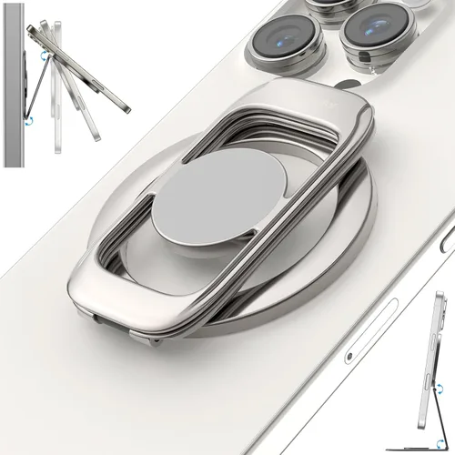 Miniatura 10 de Doflyesky para soporte magnético de teléfono MagSafe [Actualización de imanes de doble bisagra lateral] Compatible con anillo MagSafe para gimnasio