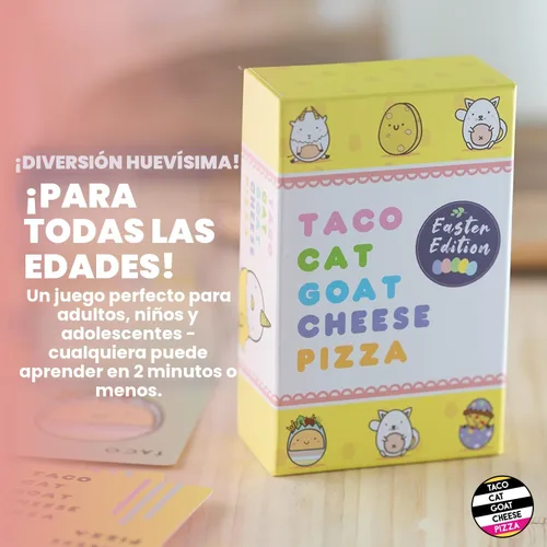 Miniatura 3 de Taco Cat Goat Cheese Pizza Edición Pascua Juego de cartas para noche de juegos familiares Relleno de cesta de Pascua sin dulces Rondas de 15