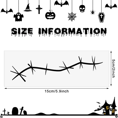 Miniatura 2 de Nosiny 20 hojas de calcomanías de tatuaje de puntadas de Halloween, cicatrices falsas, tatuajes temporales, accesorios de cosplay de terror