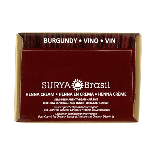 Miniatura 7 de Surya Brasil Henna Cream Burgundy - 96% ingredientes naturales, vegano, libre de crueldad, ecológico, color de cabello semipermanente, hidratación
