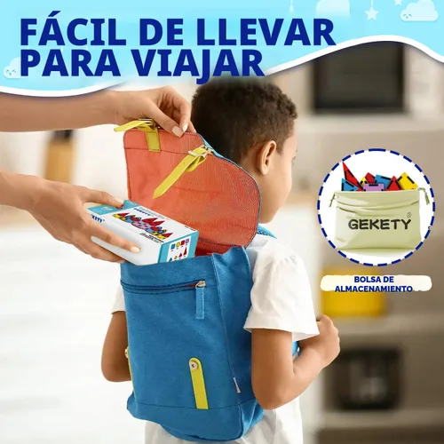 Miniatura 5 de Mini fichas magnéticas para niños, juego de construcción magnética, juguetes de viaje STEM para niños y niñas de 3 años en adelante, juguete