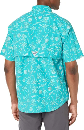 Miniatura 2 de Columbia Camisa de manga corta para hombre, Ocean Teal Reel Shores, S