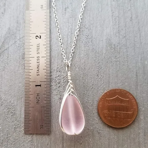 Miniatura 71 de Yinahawaii Collar de cristal de mar hecho a mano, joyería hawaiana para mujer, collar de lágrima trenzada, joyería única de cristal de mar