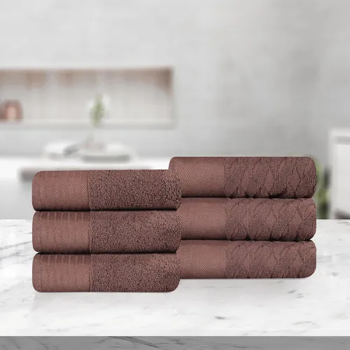 Miniatura 11 de Superior Juego de 6 toallas de 100% algodón egipcio de 500 GSM, 6 piezas, 2 caras, 2 manos, 2 toallas, ideal para baño, cocina o playa, de secado