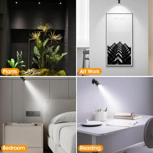 Miniatura 8 de DEDC 6 piezas de luz de punto LED mini, luces de imagen para interiores, luz de arte de 1.5W 12V 6000K, luces de acento con atenuador RF