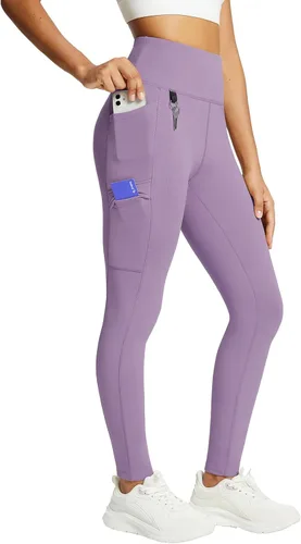 Miniatura 52 de baleaf Leggings con forro polar para mujer, impermeables, pantalones de senderismo de invierno, mallas térmicas para correr, bolsillos