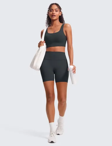 Miniatura 118 de CRZ YOGA Butterluxe - Brasier deportivo con espalda en U para mujer, cuello redondo, acolchado, de bajo impacto, para yoga, entrenamiento