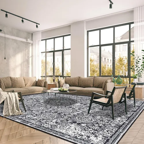 Miniatura 77 de Vaukki - Alfombra de pasillo, suave y peluda, alfombra antideslizante lavable, para lavandería, cocina, granja, baño, entrada y dormitorio