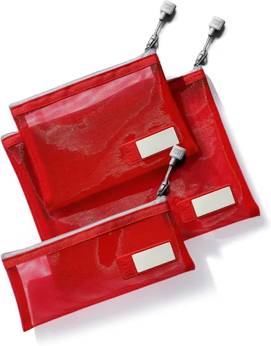 Miniatura 12 de Set & Done Onama Flexi - Bolsa de almacenamiento de nailon transparente duradera con pestaña para nombre para maquillaje, viajes, bolsa de pañales