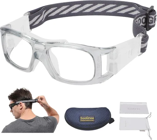 Miniatura 11 de Gafas deportivas – Gafas protectoras de baloncesto con lente extraíble y correa ajustable para gafas