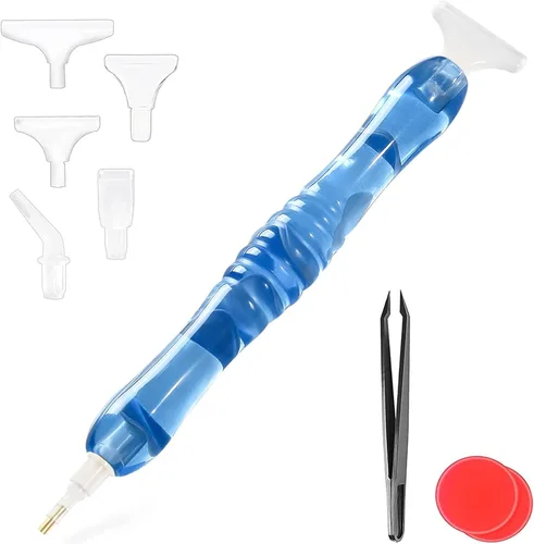 Miniatura 19 de Bolígrafo de Pintura de Diamantes, Bolígrafos de Pintura de Diamantes de Resina Hechos a Mano con Pegamento de Arcilla y Varias Puntas, Más Cómodos