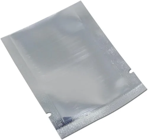 Miniatura 4 de Bolsa de papel de aluminio plateado, sellado térmico, para ventana delantera, de plástico, con parte superior abierta, bolsa de Mylar
