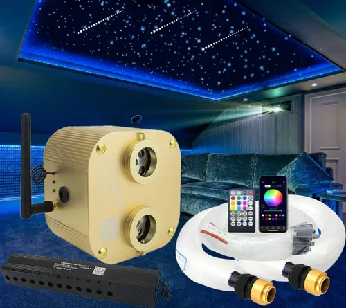 Miniatura 9 de AZIMOM Kit de iluminación de techo con luces de fibra óptica parpadeantes de 16W, control Bluetooth/App, efecto de estrella fugaz, modo de música