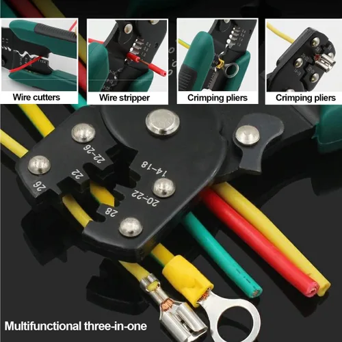 Miniatura 4 de Tnisesm Herramienta de prensado de cables, alicates de crimpado multifuncionales, pelacables y herramienta de engaste para conectores aislados