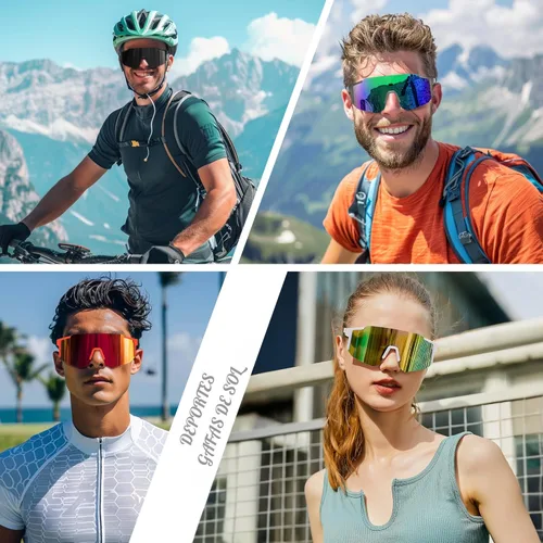 Miniatura 2 de FEISEDY Gafas de sol deportivas para hombres, mujeres y adolescentes - Béisbol, ciclismo, ciclismo UV400 protección B2388 008-negro rosa
