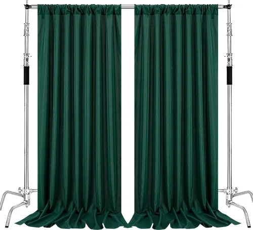 Miniatura 16 de MoKoHouse Cortinas de telón de fondo negro de 10 x 8 pies, cortina negra para telón de fondo de Halloween, tela gruesa y sólida, 2 paneles de 5 x 8